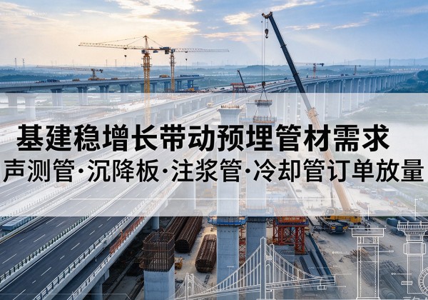 临武基建稳增长带动预埋监测管材需求，声测管、沉降板、注浆管订单持续放量